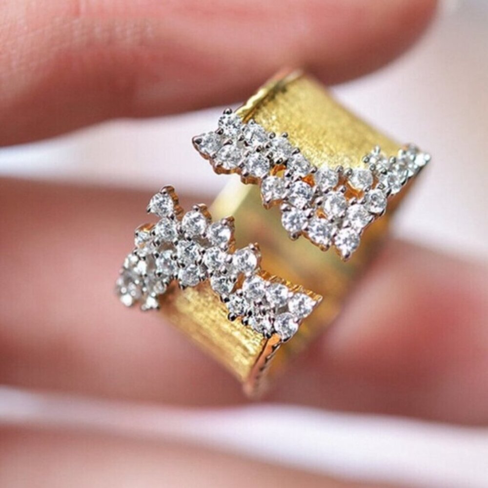 Zara 18K Yellow Gold Plated Ring Size 9 New - Picture 4 of 6